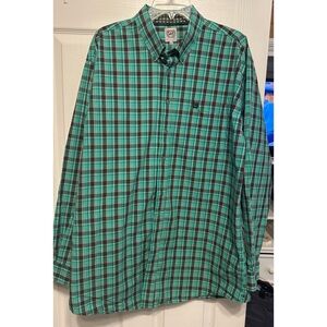 Cinch Western Plaid Button Down Shirt Men’s XL Green Rodeo